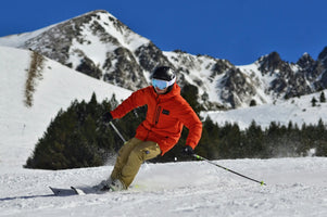 Skier with presciption goggles