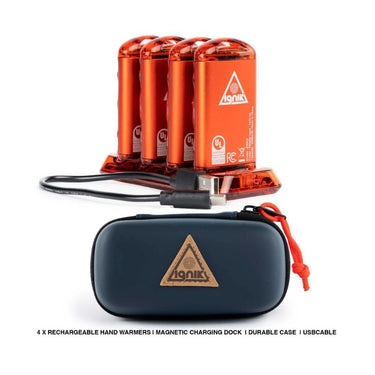 Ignik Ripple Rechargeable Hand Warmers - Lava Orange 4-Pack