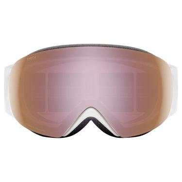 Smith I/O MAG S - White Chunky Knit/ChromaPop Everyday Rose Gold Mirror