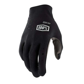 Black glove with 100% logo on a white background
