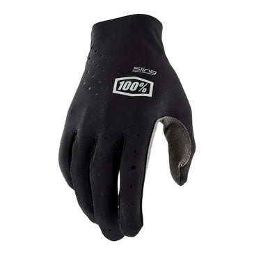 Black glove with 100% logo on a white background