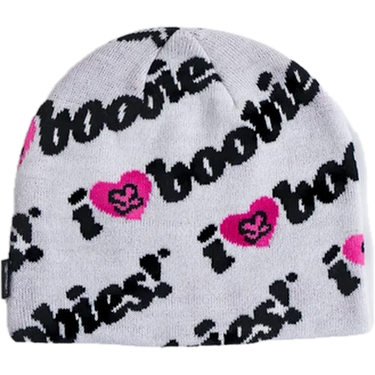 Corduroy Keep A Breast Beanie - White