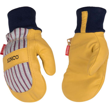 Kinco Kids' Lined Premium Grain Pigskin Palm Mitt with Knit Wrist